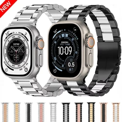 Metall Edelstahl Armband für Apple Uhren armband Ultra 2 49mm 45mm 44mm 46mm 42 40 38mm Armband iwatch Serie 10 9 8 7 6 5 se2