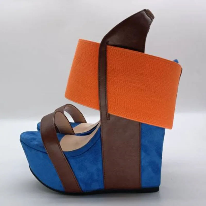 DIZHUANG shoes Fashion women\'s high heeled sandals. About 15 cm heel height Wedges heeled sandals Summer women\'s shoes size34-45