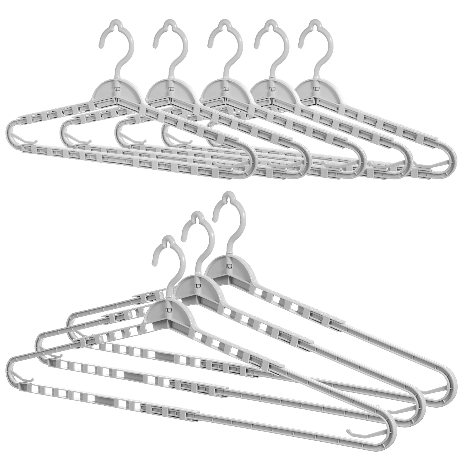 

8 pcs Telescopic Hangers Wide Clothes Hanger for Suit Quilt Drying Pants Wet Travel Adjustable Foldable Home Storage PP Material