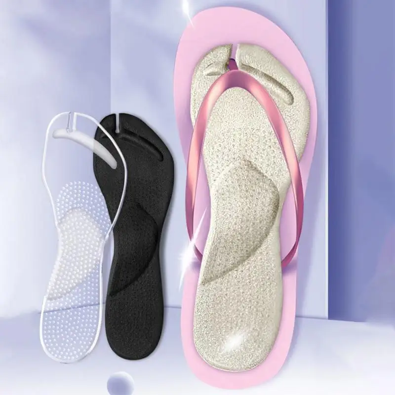 1 Pair Silicone Insoles Soft Flip Flop Gel Cushions Pad Toe Protectors For Thong Sandal Inserts Shoes Grip Pads Metatarsal Pad