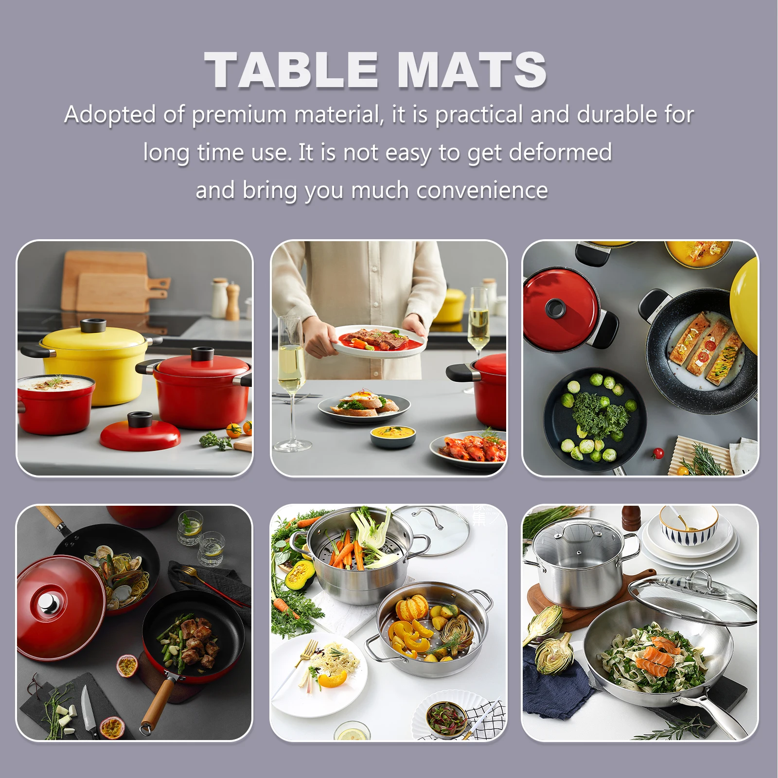 

6pcs Heat Insulation Table Mat Rectangular Washable Placemat Outdoor Plastic Place Mats Anti Skid Heat Resistant Hollow Design