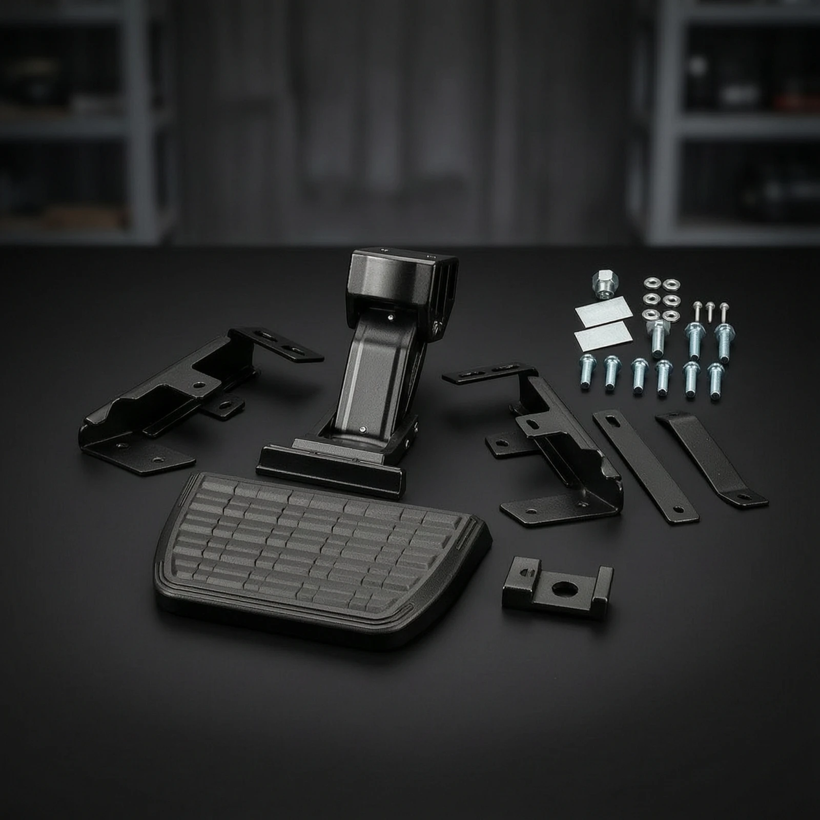 Retractable Side Step Aluminum Retractable Step Assembly Hardware Heavy-Duty Long-Lasting for Cab Access