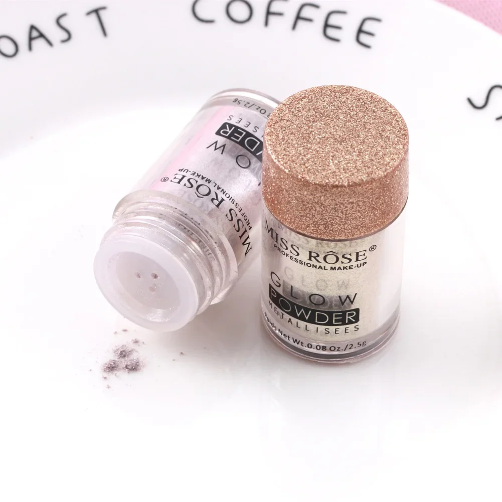 MISS ROSE Single Color Pearl Diamond Glitter Lidschatten-Make-up High Lighter Shiny Shimmer Brighten Eye Shadow Powder Cosmetics