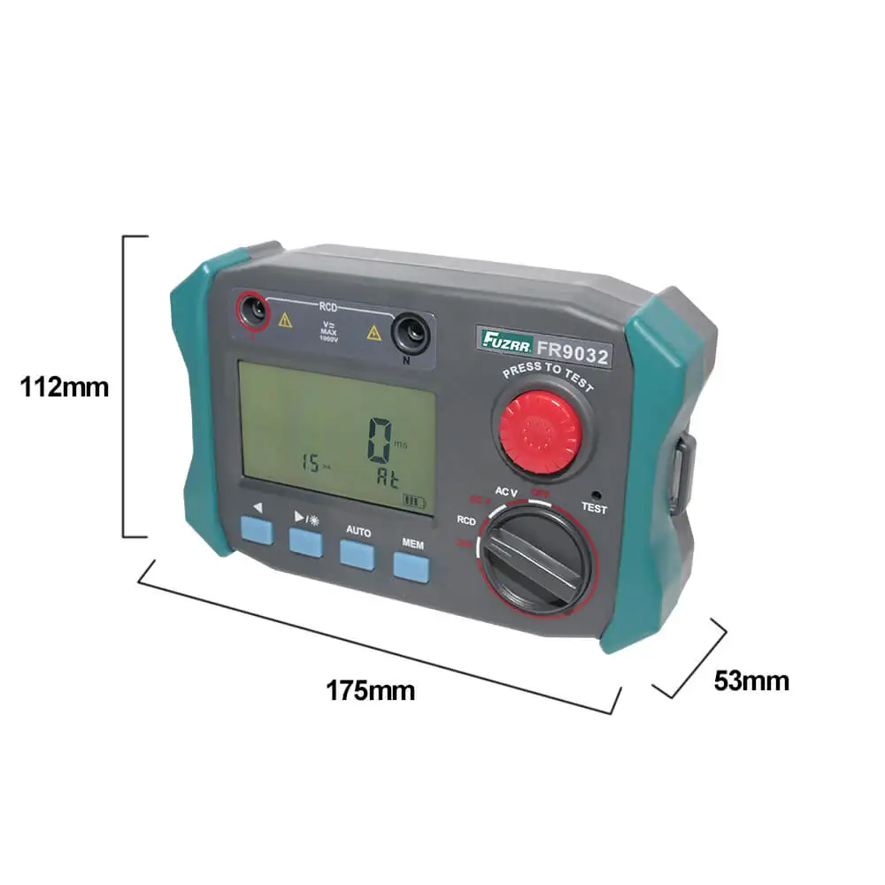 FUZRR FR9032 Digital RCD Tester Leakage Switch Tester Auto Test Overrange Protection Electrician Circuit Inspection Instrument