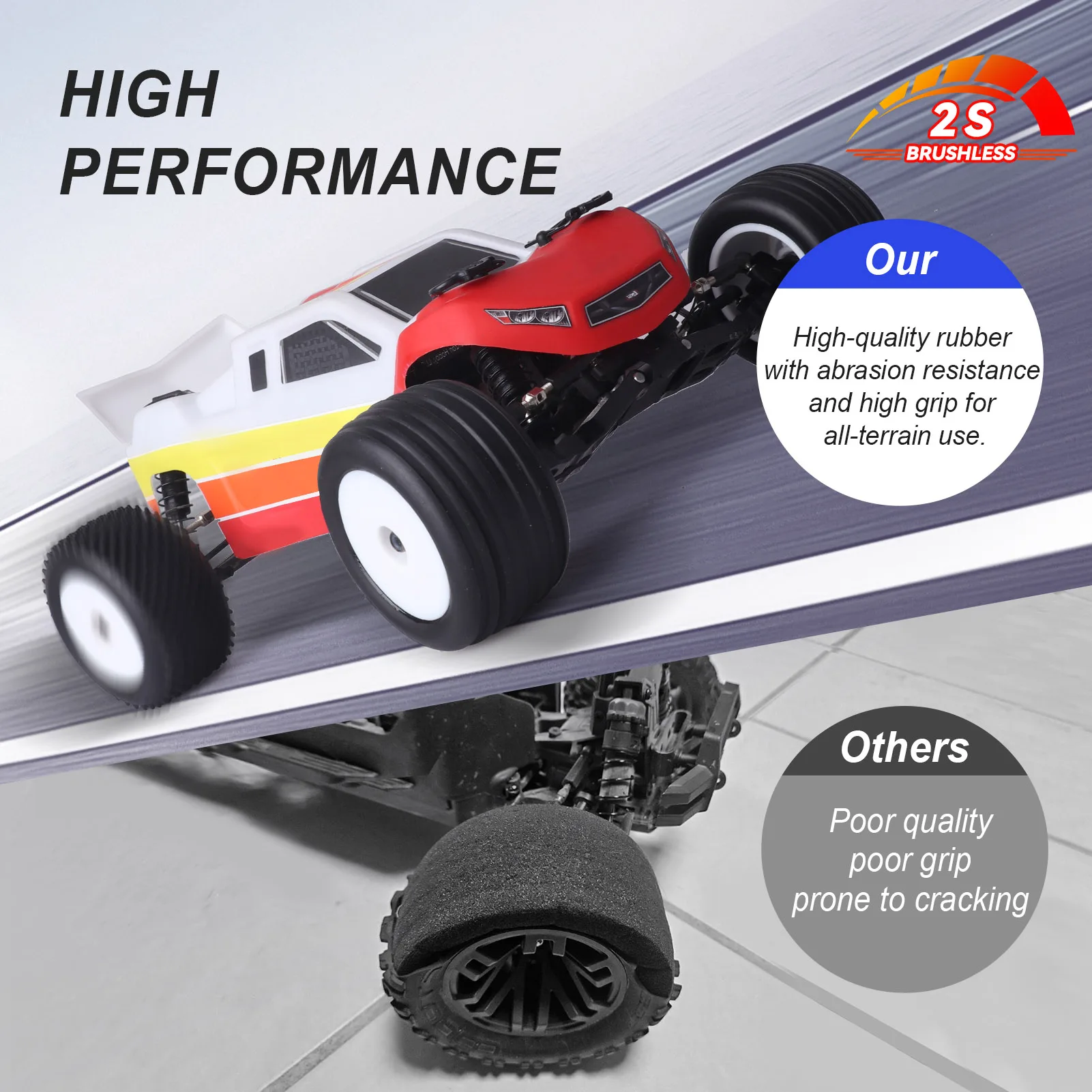 HobbyPark Pre-Glued Front Tires Wheels Mounted for Losi Mini-T 2.0 Mini B Replacement Parts of LOS41010 - view 6