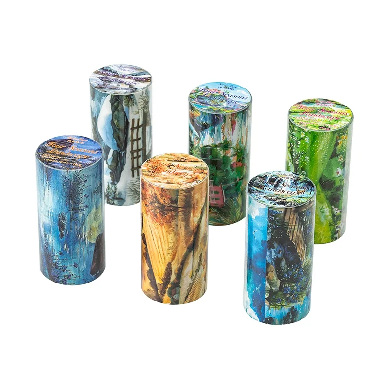 6-Roll Landscape Washi Tape Set – 8 cm × 2 m product image