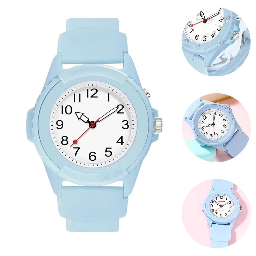 Детские электронные часы, цифровые спортивные часы, водостойкий светящийся ремешок, ночное свечение, детские наручные часы для обучения времени