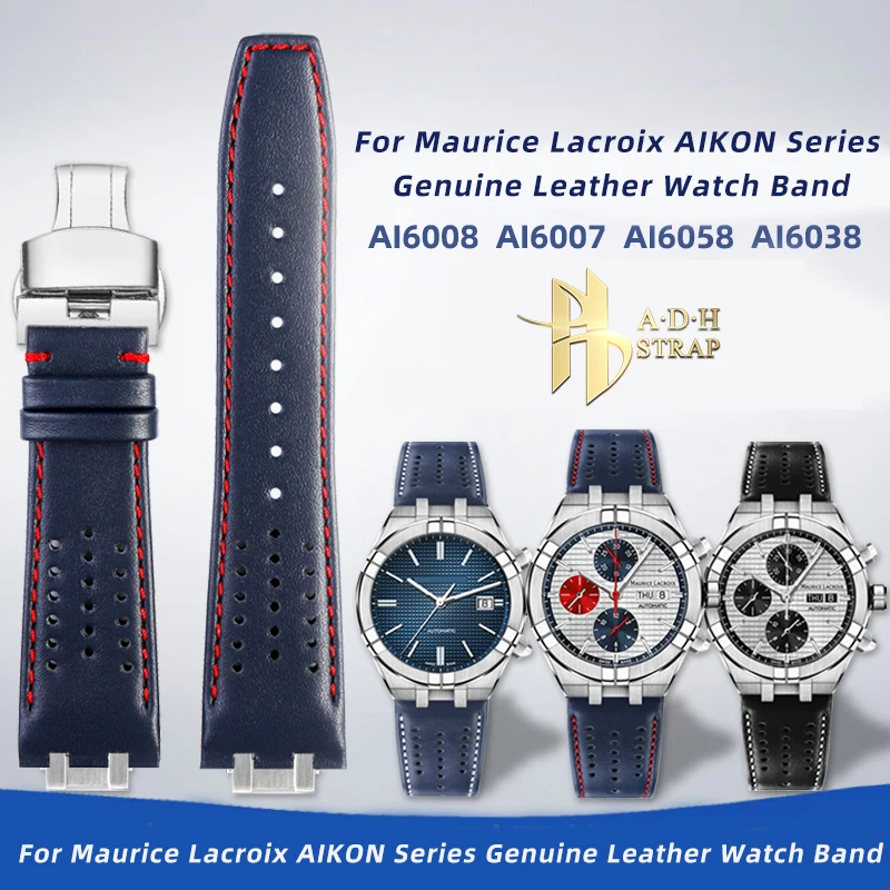 

Modified Genuine Leather Watch Strap For Maurice Lacroix AIKON Series AI6008 6038 6058 Men's Watch Band Dedicated Interface 25MM