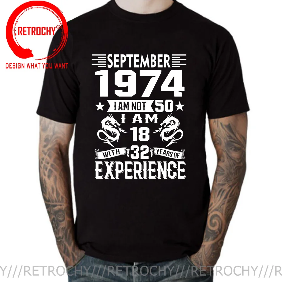 I\'m 18 with 32 Year of Experience Born in 1974 Nov September Oct Dec Jan Feb March April May June July August 50Th Birth T Shirt