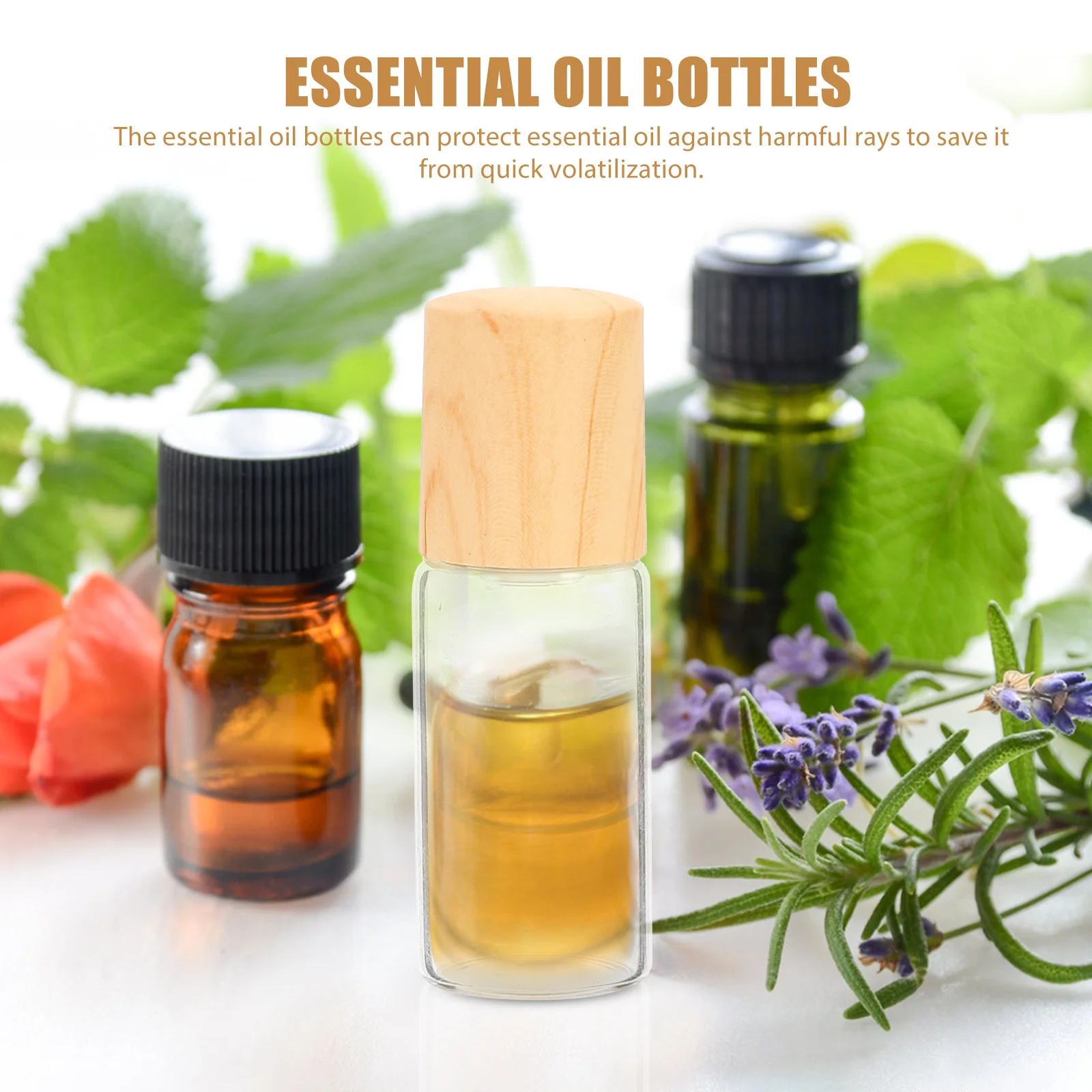 

10Pcs Roller Bottles Glass Refillable Essential Oil Roller Bottles Convenient for Travel Perfume Oil Storage Leak Proof Design