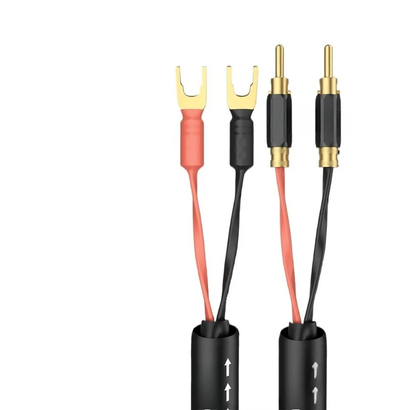 

audiophile grade HiFi power amplifier speaker audio cable, banana Y plug-in speaker special cable
