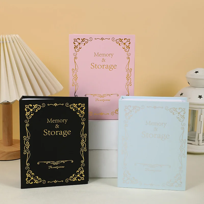 6Inch Photo Album Bronzing Design Anti-aging Inserted Type Storing 100 Pockets Family Memory DIY Vintage Picture Album Book Home