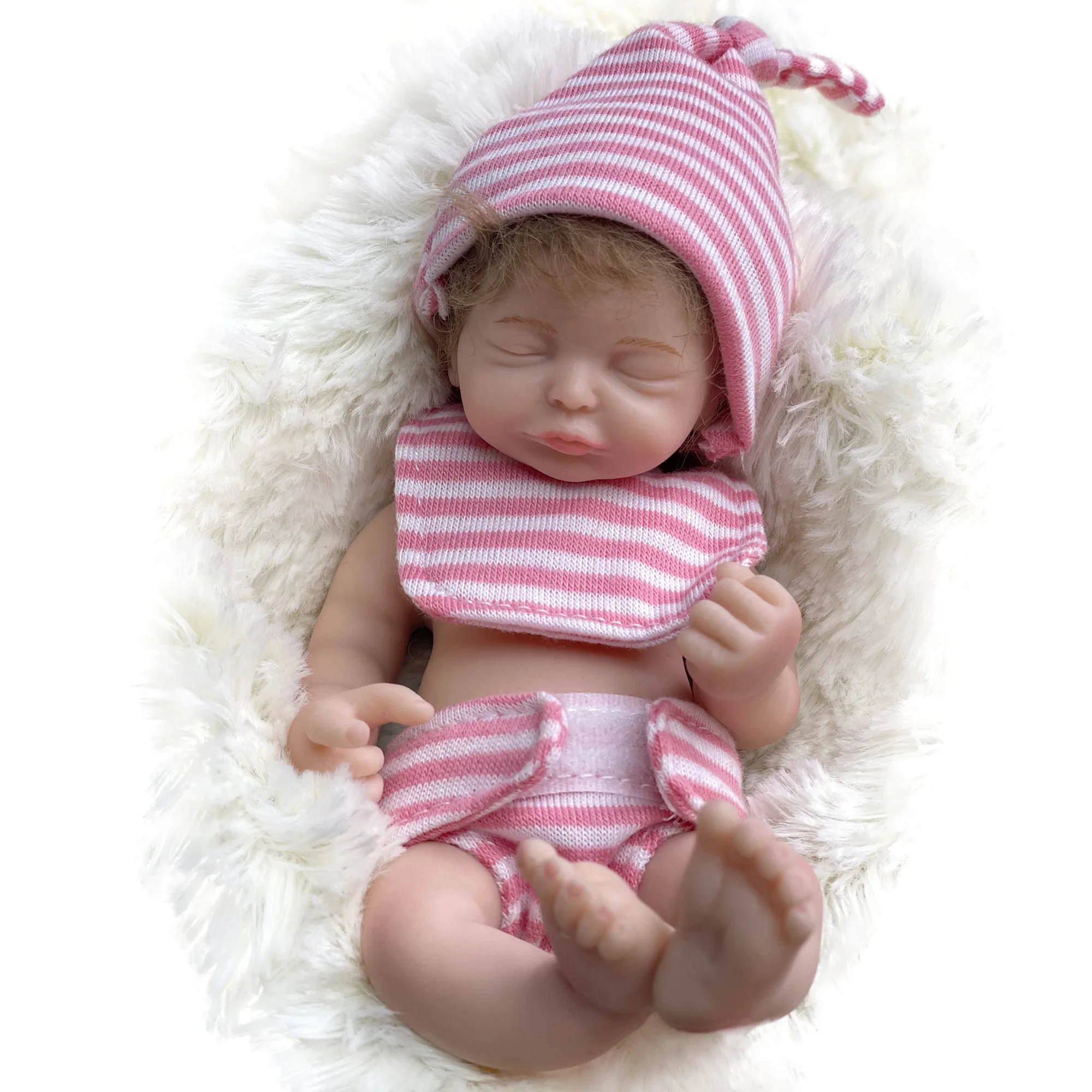 

6 Inch Handmade Finished Mini Solid Silicone Bebe Kit Artist Painted Reborn Doll Kit Muñecas Reborn De Silicona