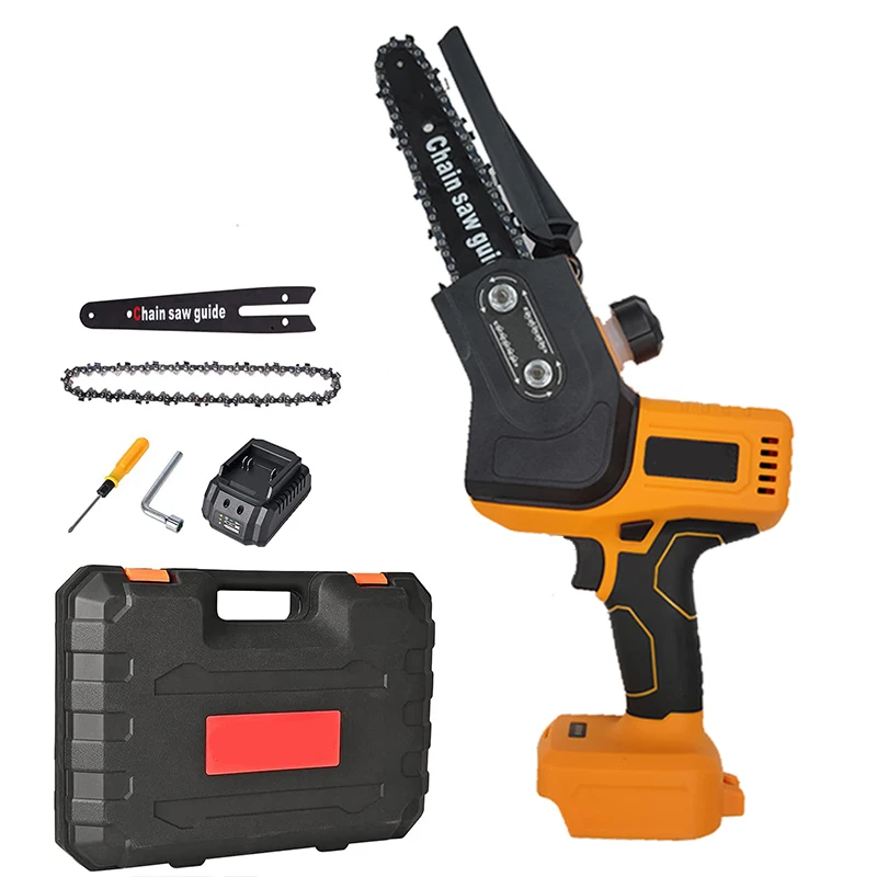 

High Quality 4inch 4.0Ah Portable Non-slip Handle Chainsaw Man Mini Small Wood Lithium Brushless Electric Chain Saws For Sale