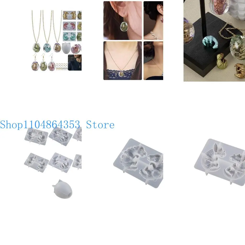 

652F Resin Jewelry Mold,Earrings Resin Mold Dinosaur Egg Silicone Mold for Resin Pendant Keychain,Necklace,Jewelry Making