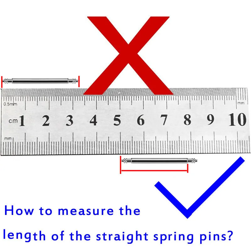 10pcs/pack Stainless Steel Watch Band Spring Pins 8mm-25mm Metal Spring Bars Strap Link Pins Repair Tool 1.3/1.5mm 1.6mm 1.8mm