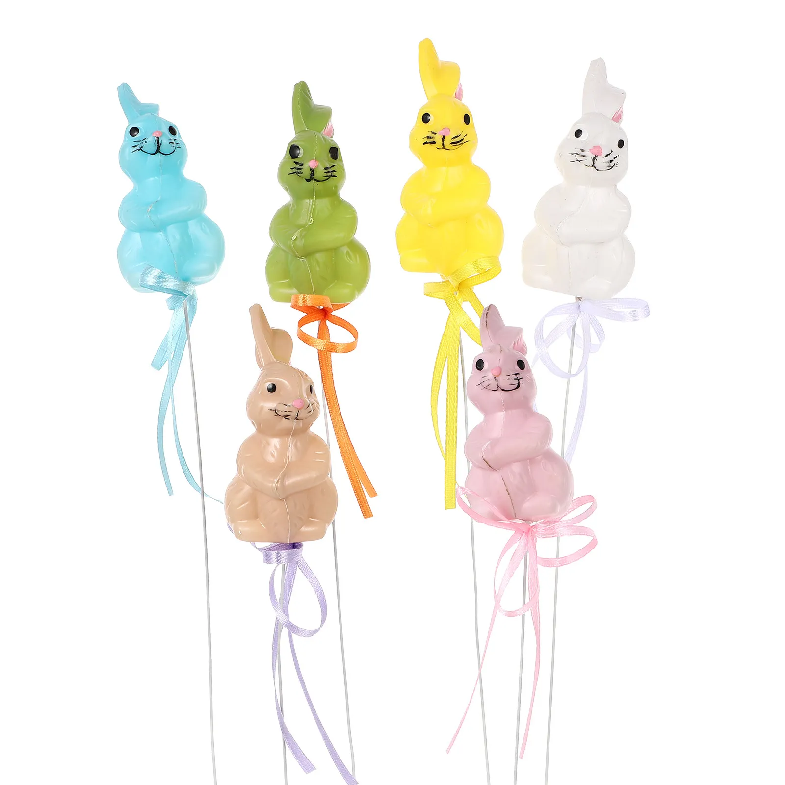 

6Pcs Easter Simulation Animal Decoration Smooth Surface Lightweight Plastic Animal Cutting Ornaments for Festival Flower Pot