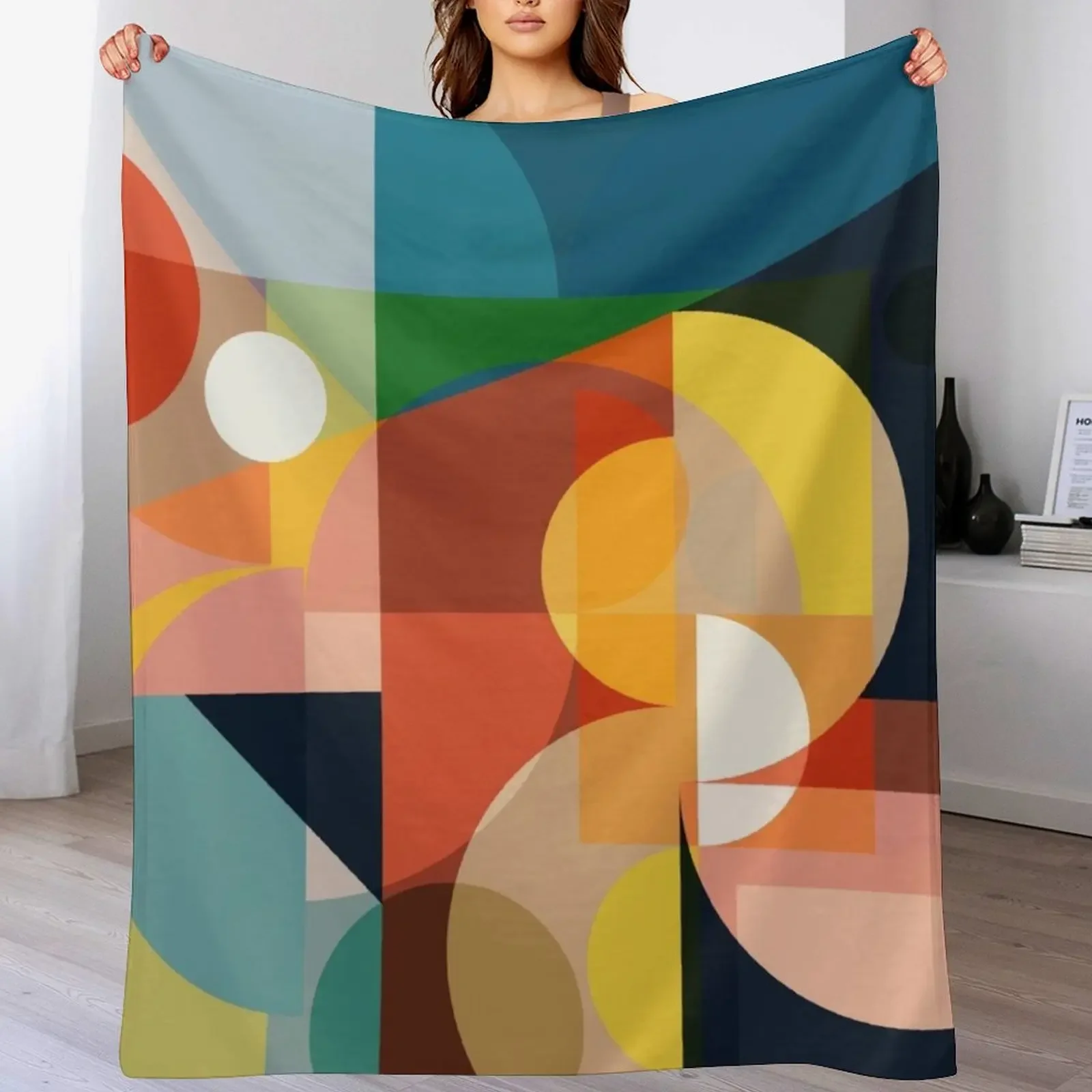 Mid Century Design 4 Throw Blanket Lightweight Warm Blanket for Travel Camping