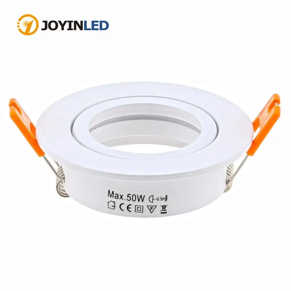 

Aluminum Round White LED Downlight Led Spot Light Frame Holders MR16 GU10 GU5.3 Lamp Fittings Led Ceiling Downlight Fixture