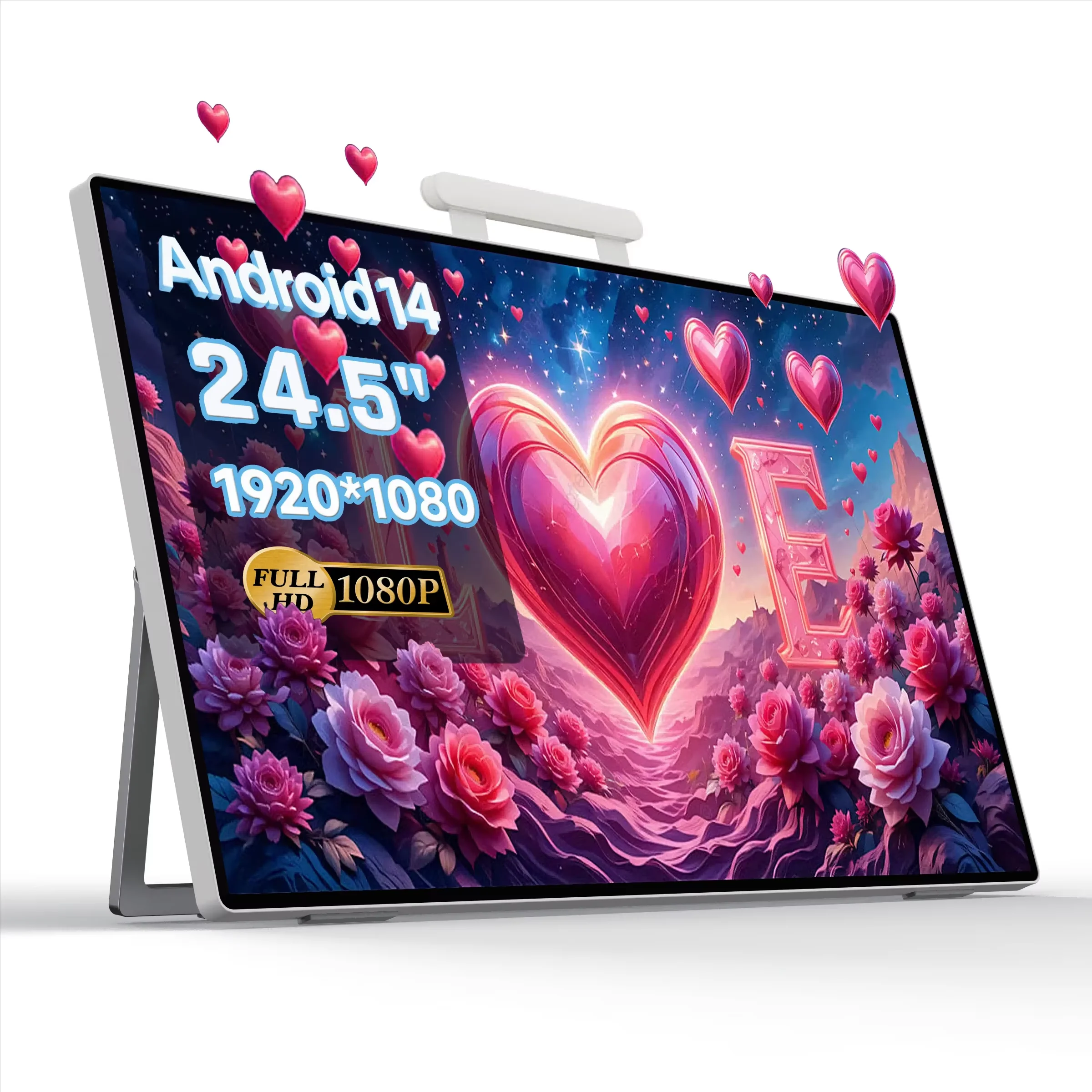 Android 14, 1080P IPS screen, 24-inch handheld computer, a must-have for home and travel, 8-core CPU, 8+128GB large memory
