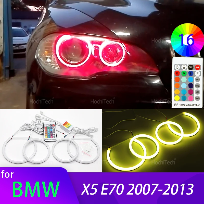 

Для BMW X5 E70 2007 2008 2009 2010 2011 2012 2013 аксессуары Высокое качество 16-цветный RGB хлопок светодиодные кольца «ангельские глазки» дневного света