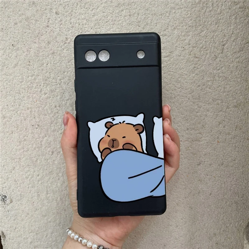 Cute Cartoon Capybara Clear Phone Case For Google Pixel 8Pro 7 8 6 6A 7A Lovely Animal Soft Silicone Cover For Google Pixel 8A