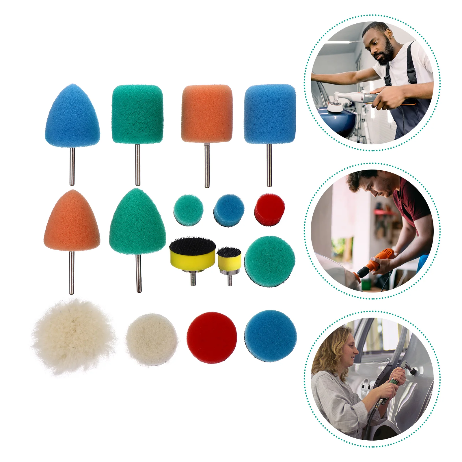

16 Pcs Polishing Sponge Car Wax Applicator Pads Grip Buffer Compound for Drill Cars Sponges Kit