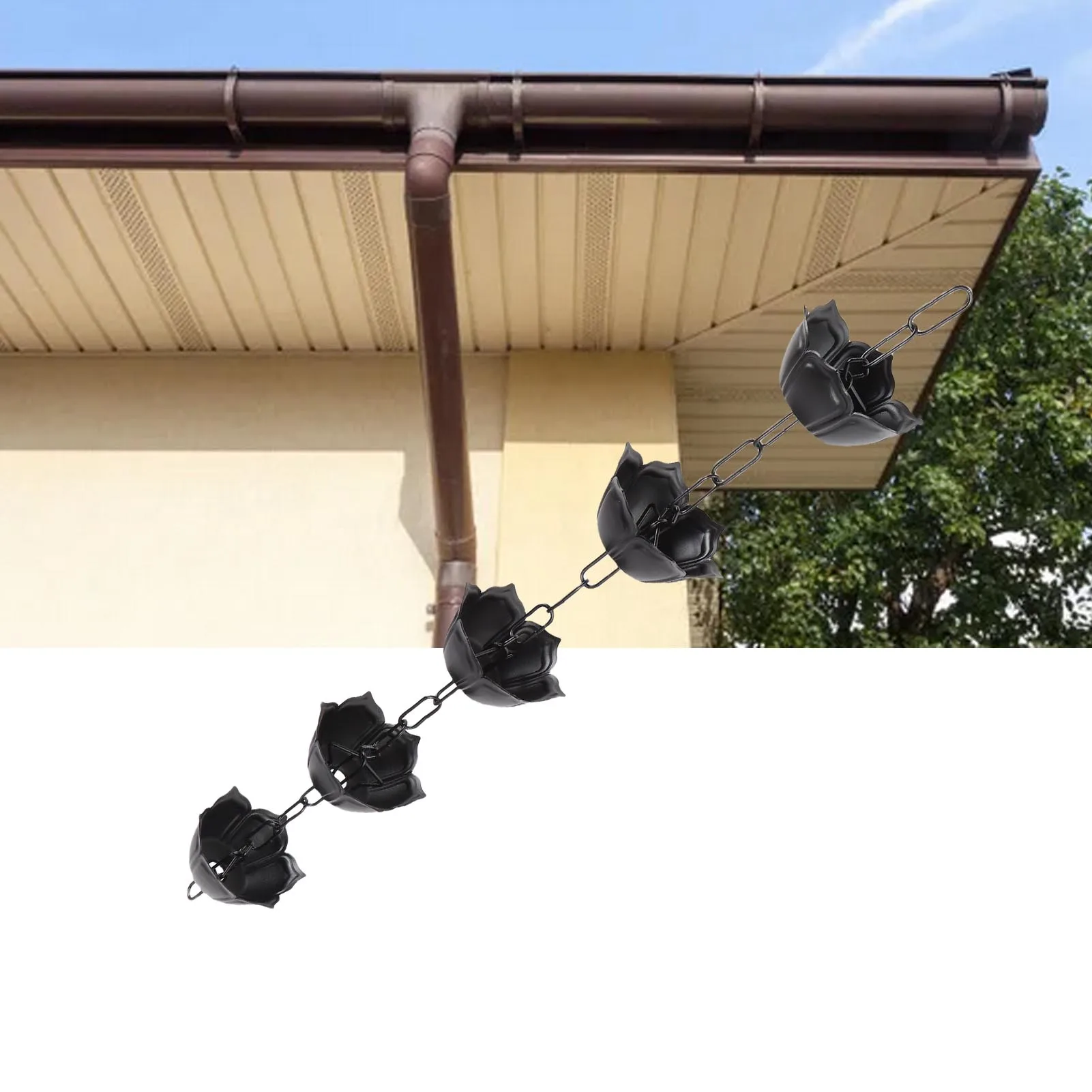 Rain Chain 3.3ft Decorative Rain Catcher Chain For Gutters Outside Rain Gutter Downspout Aluminum Alloy