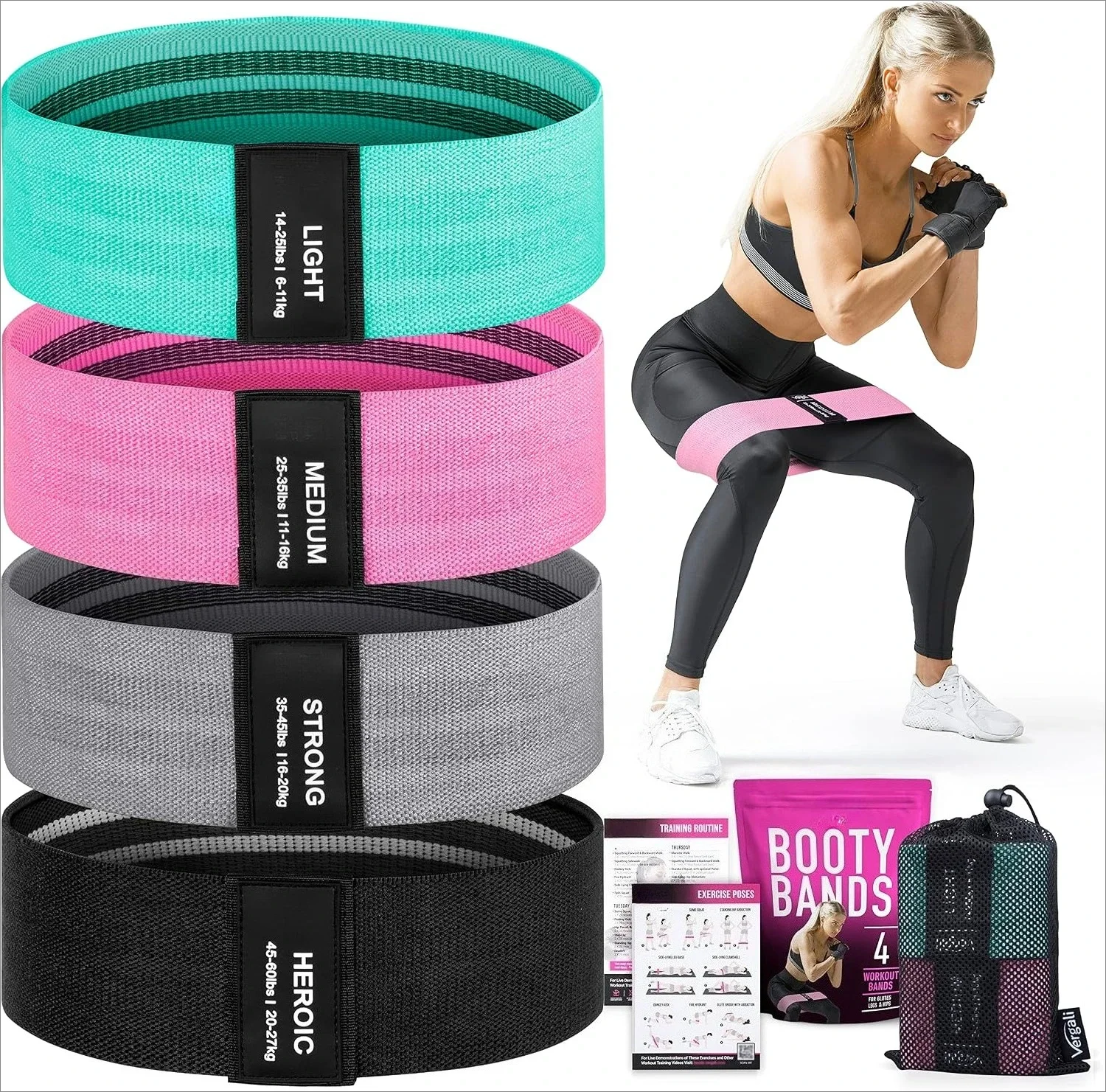 Booty Bands for Women Men Fabric Elastic Bands for Exercise, Resistance Bands for Legs for Working Out Hip Thigh Glute Bands Set Sf8e3c1f467184ff68e157702f937131f9