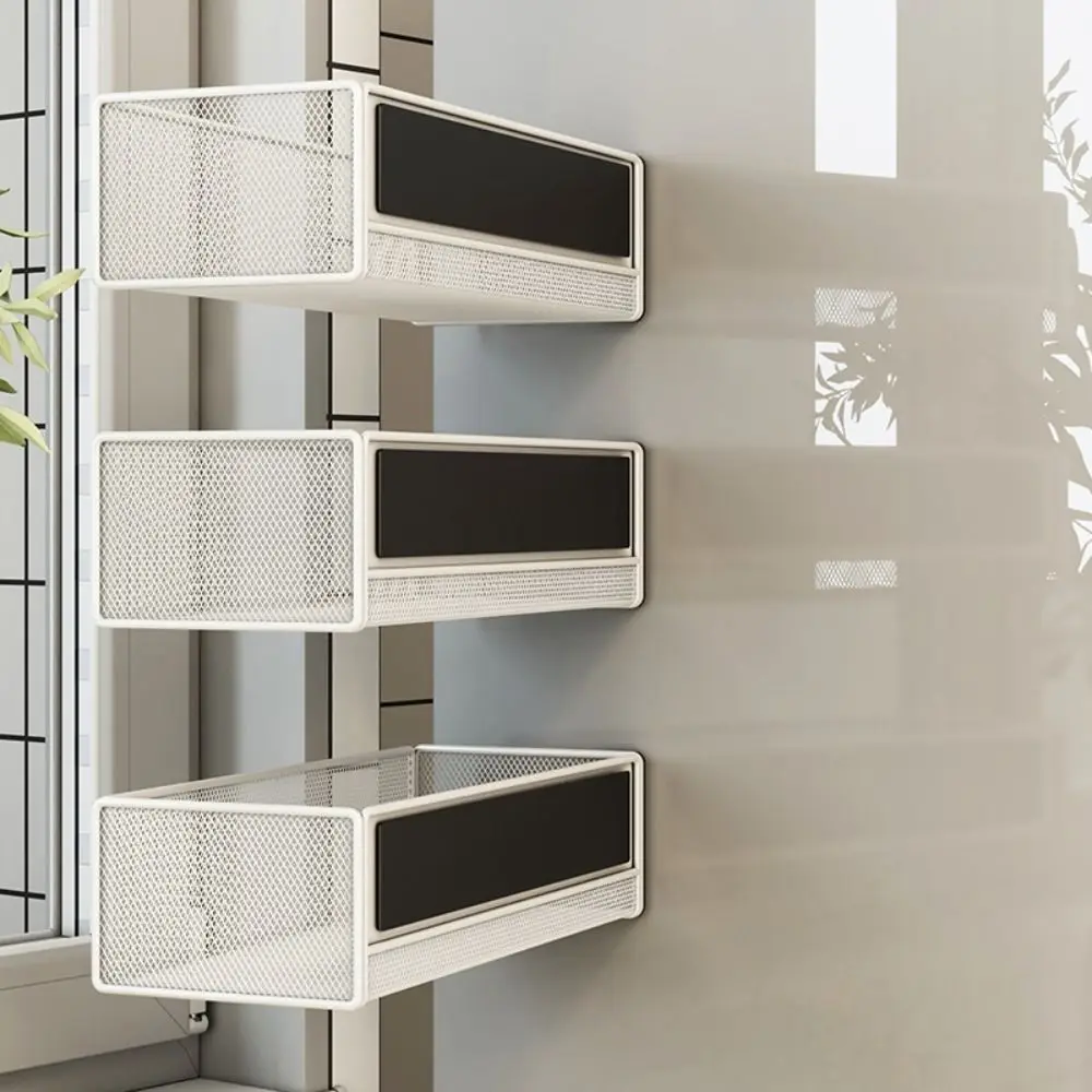 

Metal Refrigerator Magnetic Shelf No-Punch Multifunctional Refrigerator Rack Square Durable Kitchen Storage Shelves