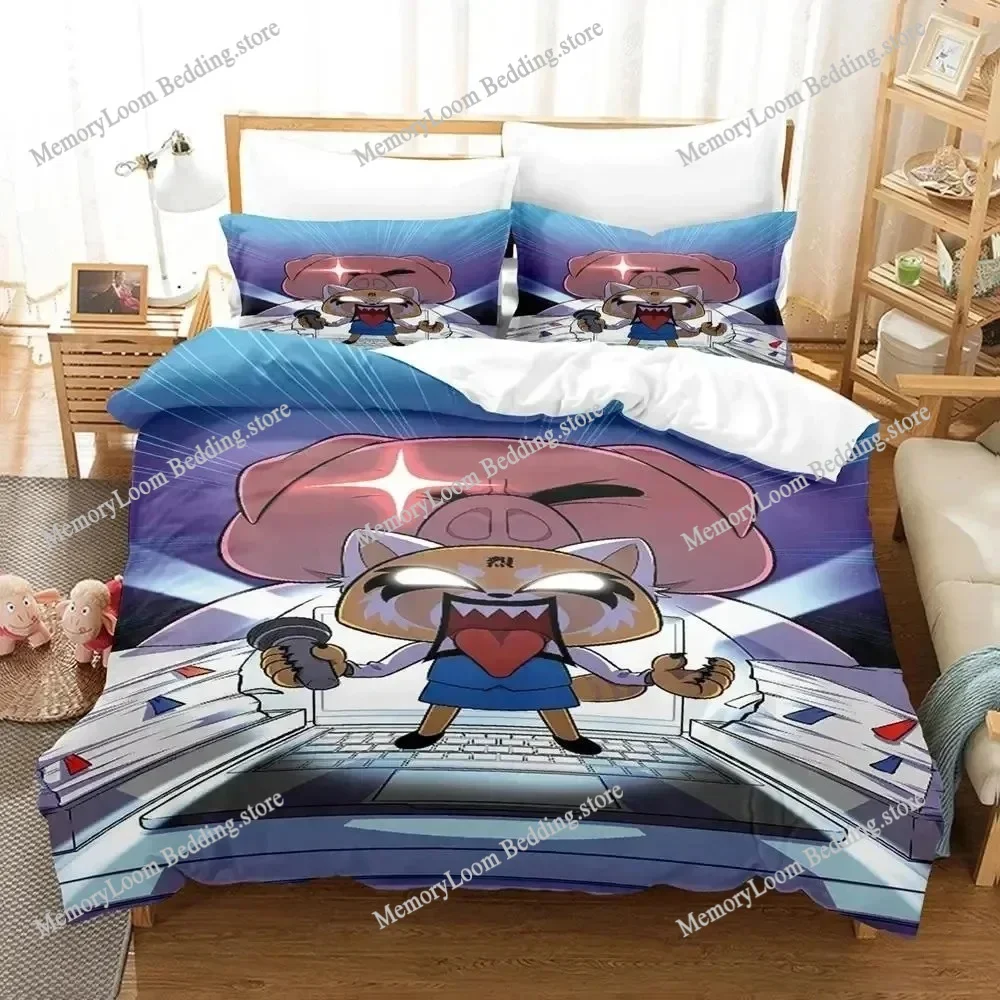 

3D Print Anime Aggretsuko Bedding Set Duvet Cover Bed Set Quilt Cover Pillowcase Comforter king Queen Size Boys Adult Bedding