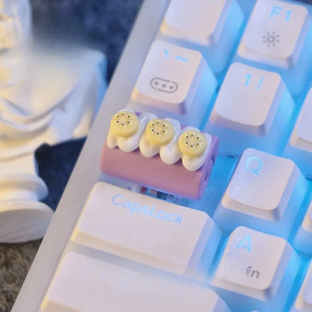 Pink Keycap TAB 1.5U Strawberry Cake Keycaps Custom MX Axis Keycaps for Mechanical Keyboard Artisan Keycap Creative Gift