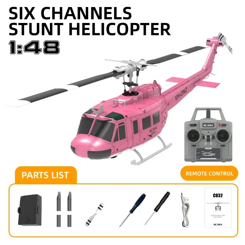 

ERA C032 UH-1 Scale RC Helicopter – 2.4GHz 4CH Brushless Motor, 6-Axis Gyro, Realistic Simulation Remote Control Aircraft Toy