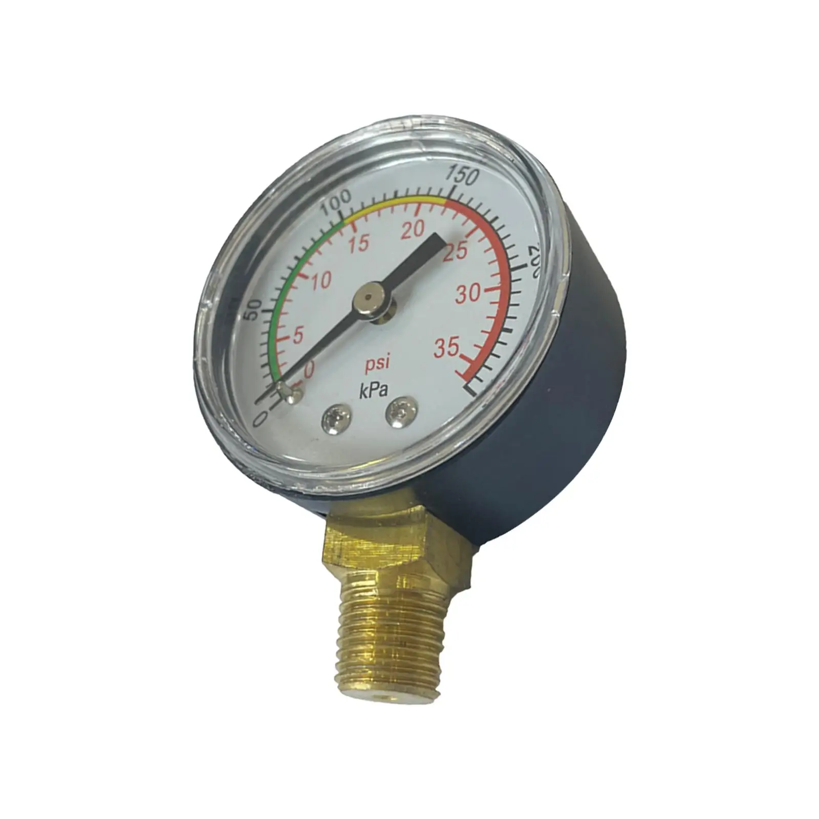 Dual Scale Pressure Gauge Portable Bottom Mount Aquarium Strainers Pressure Gauge Range 0~35 PSI for Pools Aquariums Spas Parts