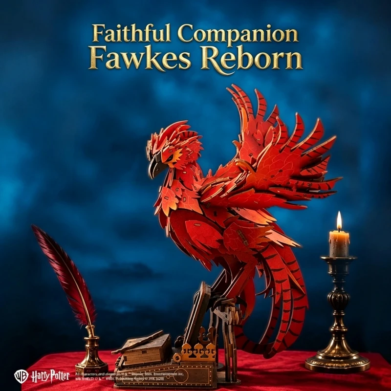 Officially Licensed & Highly Restored Puremind Harry Potter Fawkes Phoenix Building Block Model DIY Assembly Toy Gift for Boys view 6