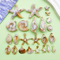20/24pcs Acrylic Shell, Starfish, Conch Charms Beach Holiday Pendants for DIY Bracelets Necklaces Jewelry Making Accessory