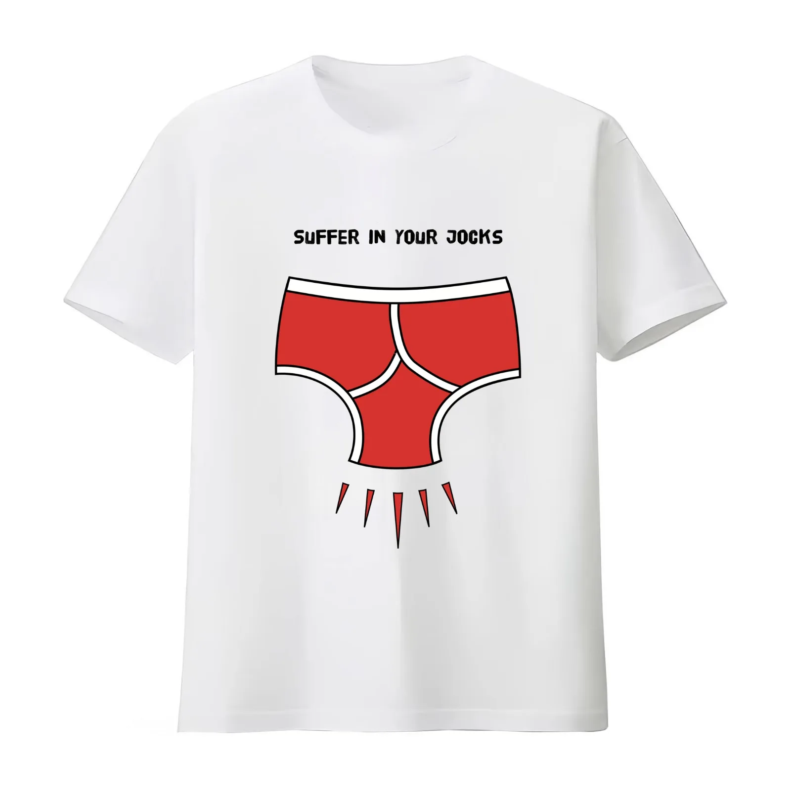 Suffer in your jocks T-Shirt Summer Casual Cotton Tee Oversized Streetwear Tops Vintage Graphic Print Loose Fit Short Sleeve