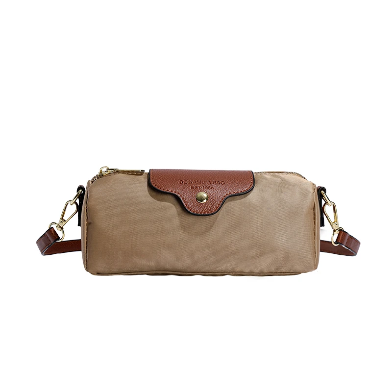 

Women's bags in the autumn of 2025, the new niche nylon hand bill of lading shoulder crossbody bag fashion contrast pillow bag.