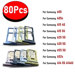 80Pcs，NEW SIM Card Holder Tray chip Slot drawer Holder Adapter Socket For Samsung A05 A05S A15 4G A25 A35 A55 5G A14 A146U A52S