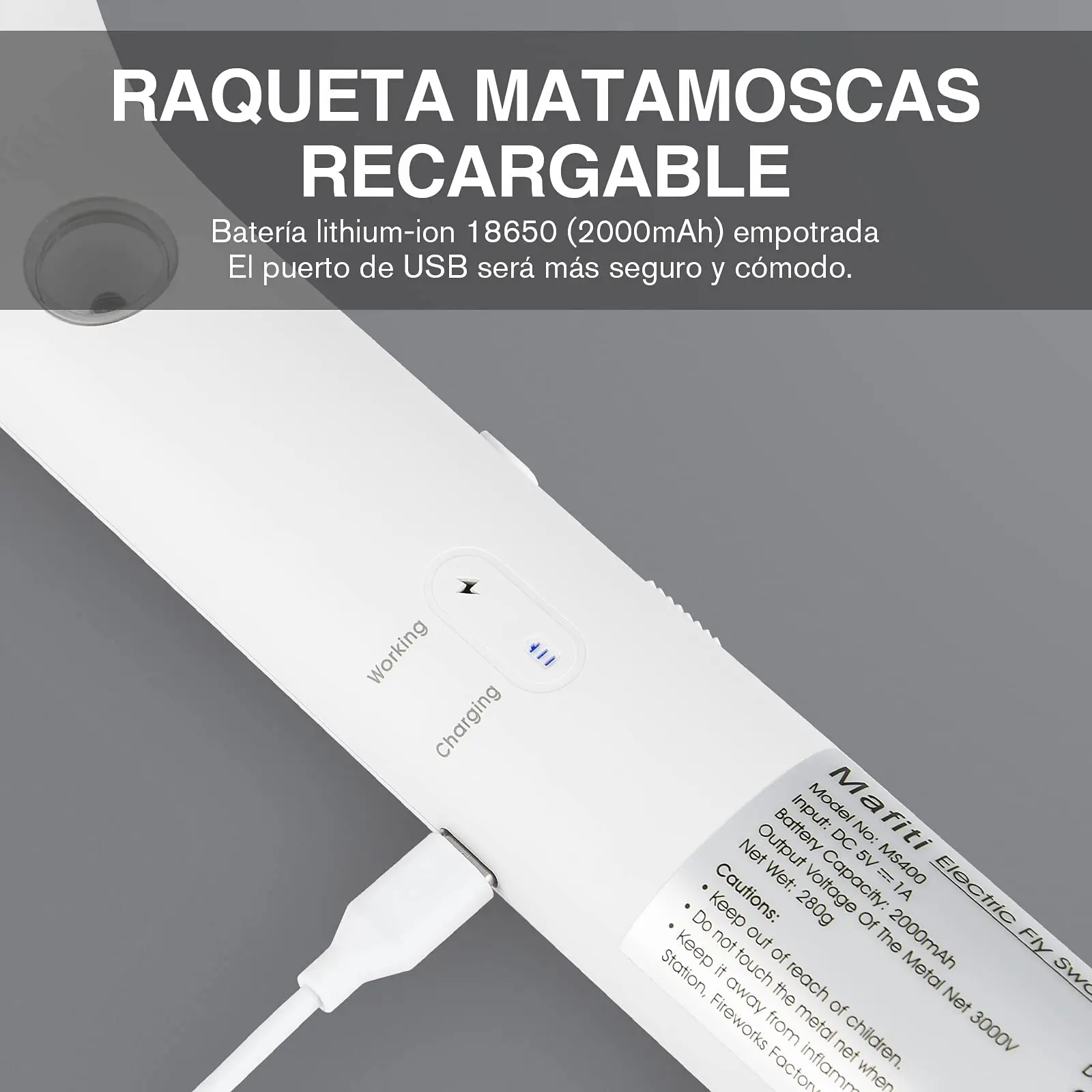 Mafiti Swatter Powerful USB Rechargeable Fly Killer Trap Zapper Mosquito Killing Purple Lamp Seduction High Quality Sleep Tool