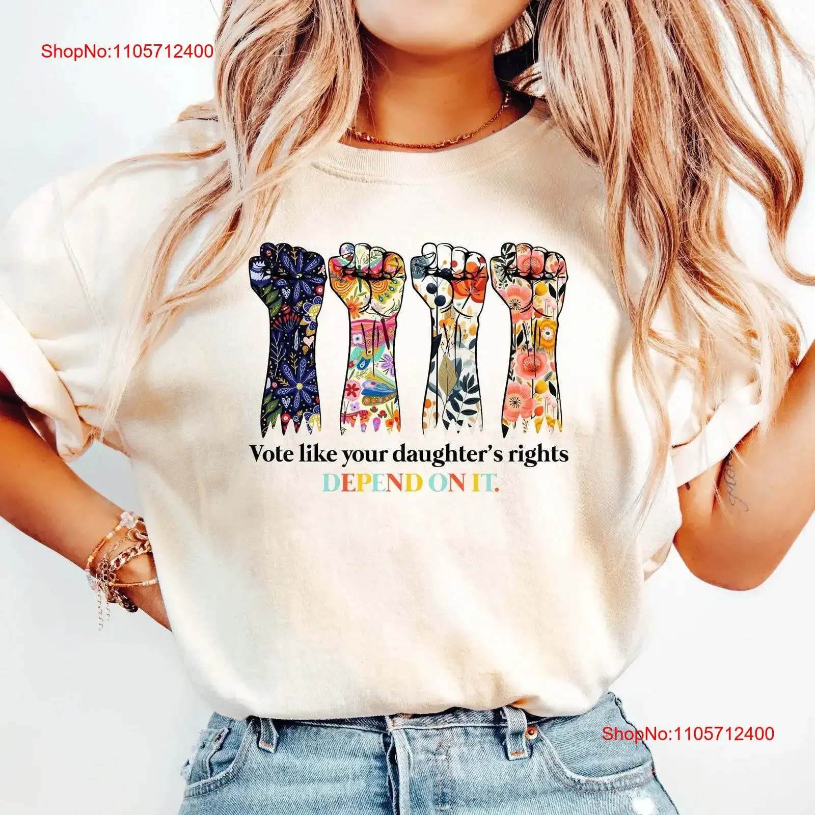 Vote Like Your Daughter s Rights Depend On IT T Shirt Mom Dad Vintage FeminisT Womens Equality vintage Washed Slightly Casual