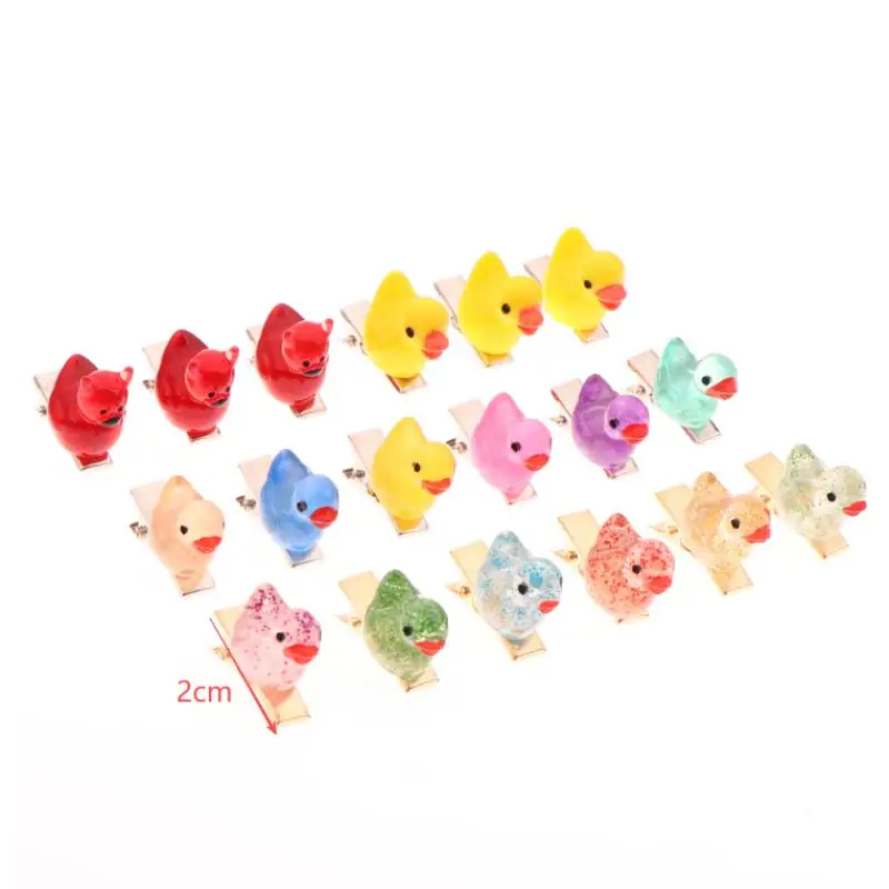 10/20/30/40 قطعة مقاطع الشعر الأصفر الداكن مقاطع الشعر الحيوانية الملونة الصغيرة العودة إلى المدرسة إكسسوارات الشعر ديكور الشعر