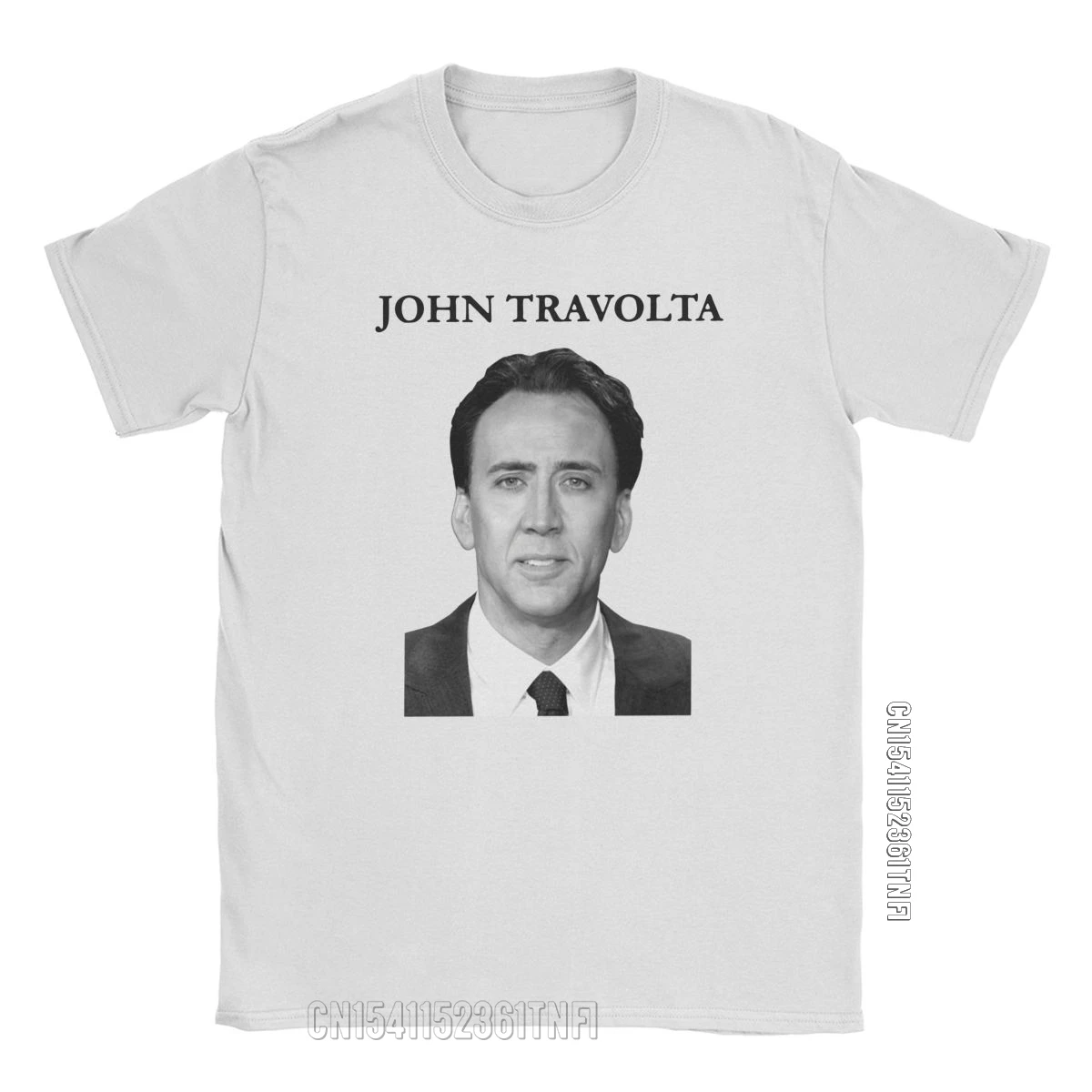 Nicolas Cage John Travolta Face Off Men Black Men\'s T Shirts Novelty Tees Classic Crew Neck T-Shirt 100% Cotton Clothes