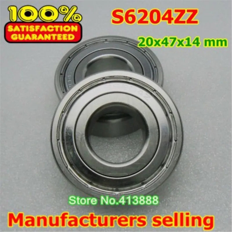 

NBZH bearing(1pcs) SUS440C Environmental Corrosion Resistant Stainless Steel Deep Groove Ball Bearings S6204ZZ 20*47*14 Mm