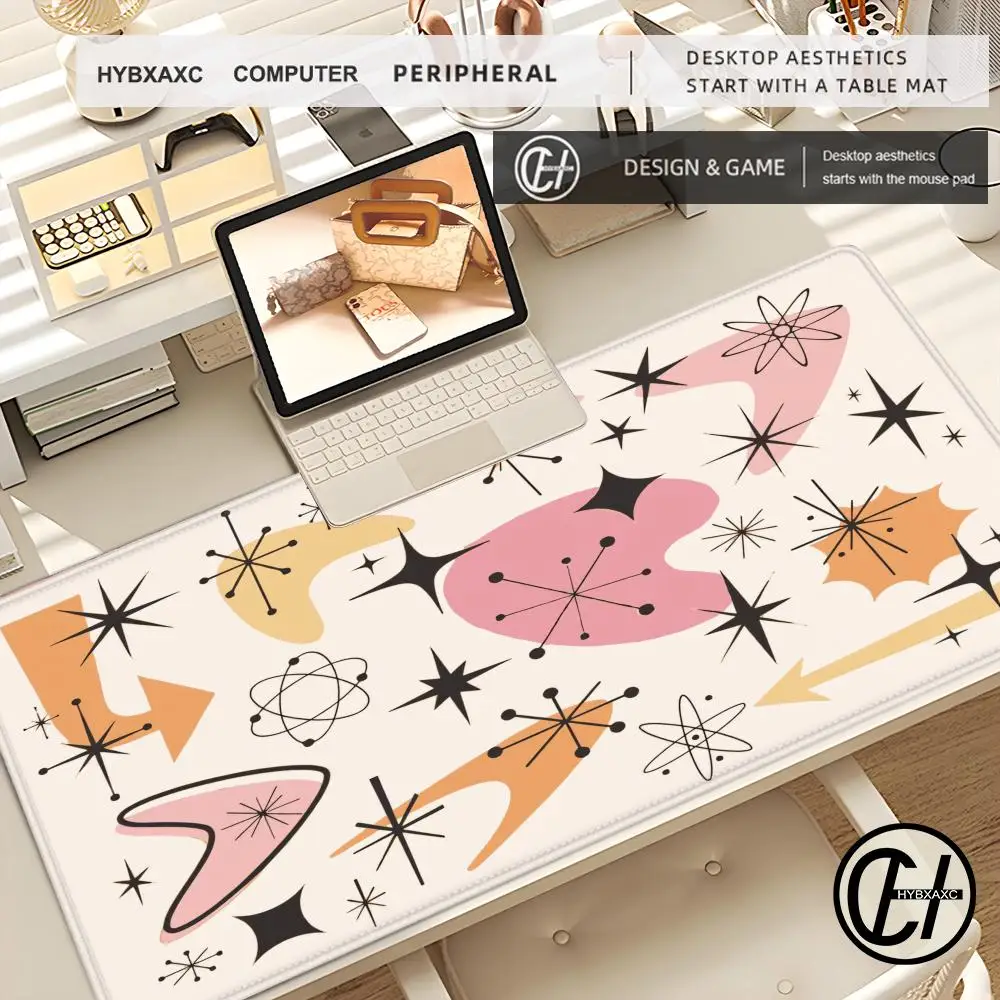

Современный настольный коврик с узором «Звездный взрыв» в средневековом стиле, абстрактный настольный коврик, полноразмерный коврик для мыши, аксессуары для декора рабочего стола «Атомный звездный взрыв»
