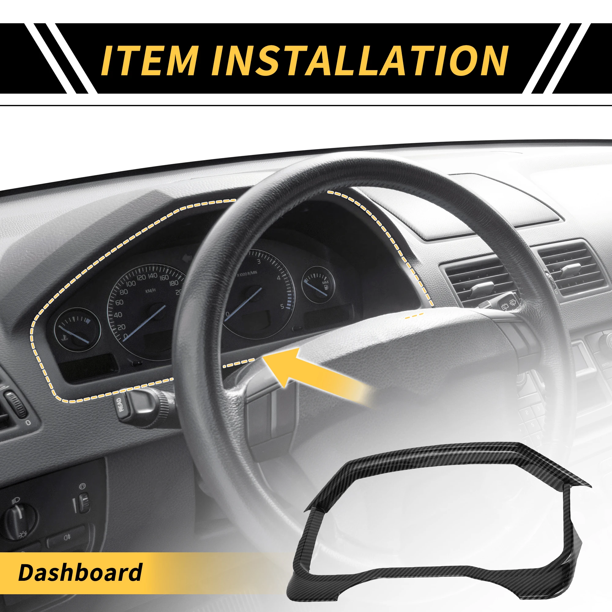 

UXCELL Carbon Fiber Pattern Dashboard Meter Panel Frame Cover for Toyota Tundra 22-24