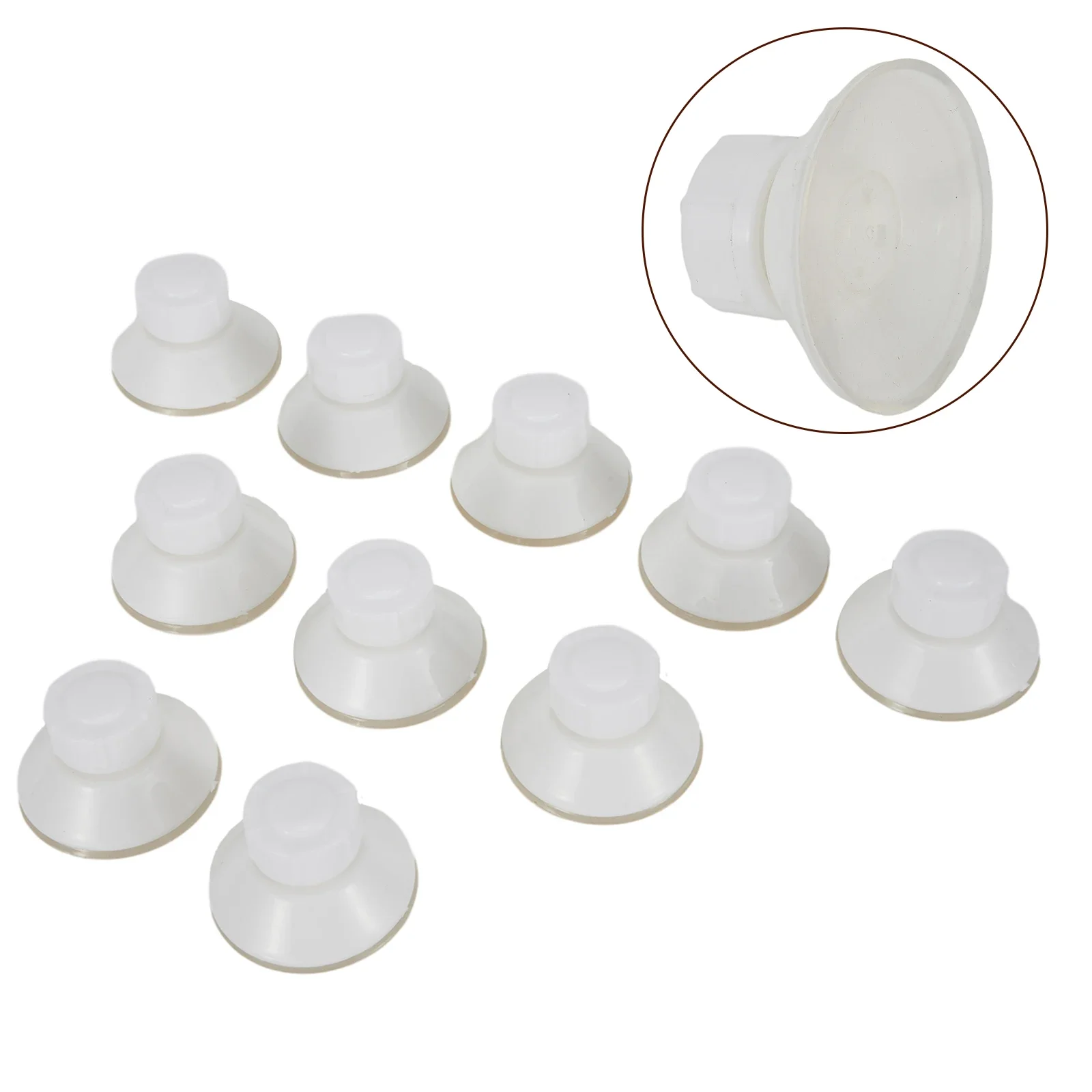 10pcs Car High Grip Awning Suction Cup Fixing Pads Caravan Motorhome Organiser White PVC 45mm Convertible Accessoires Auto Part