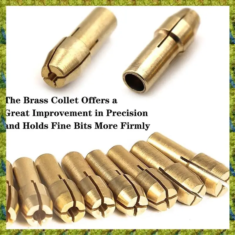 UISN 16PCS Drill Chuck Collet Set, 4486 Keyless Quick Change Chuck Rotary Tool With Replacement 4485 Brass Collet Nut Set