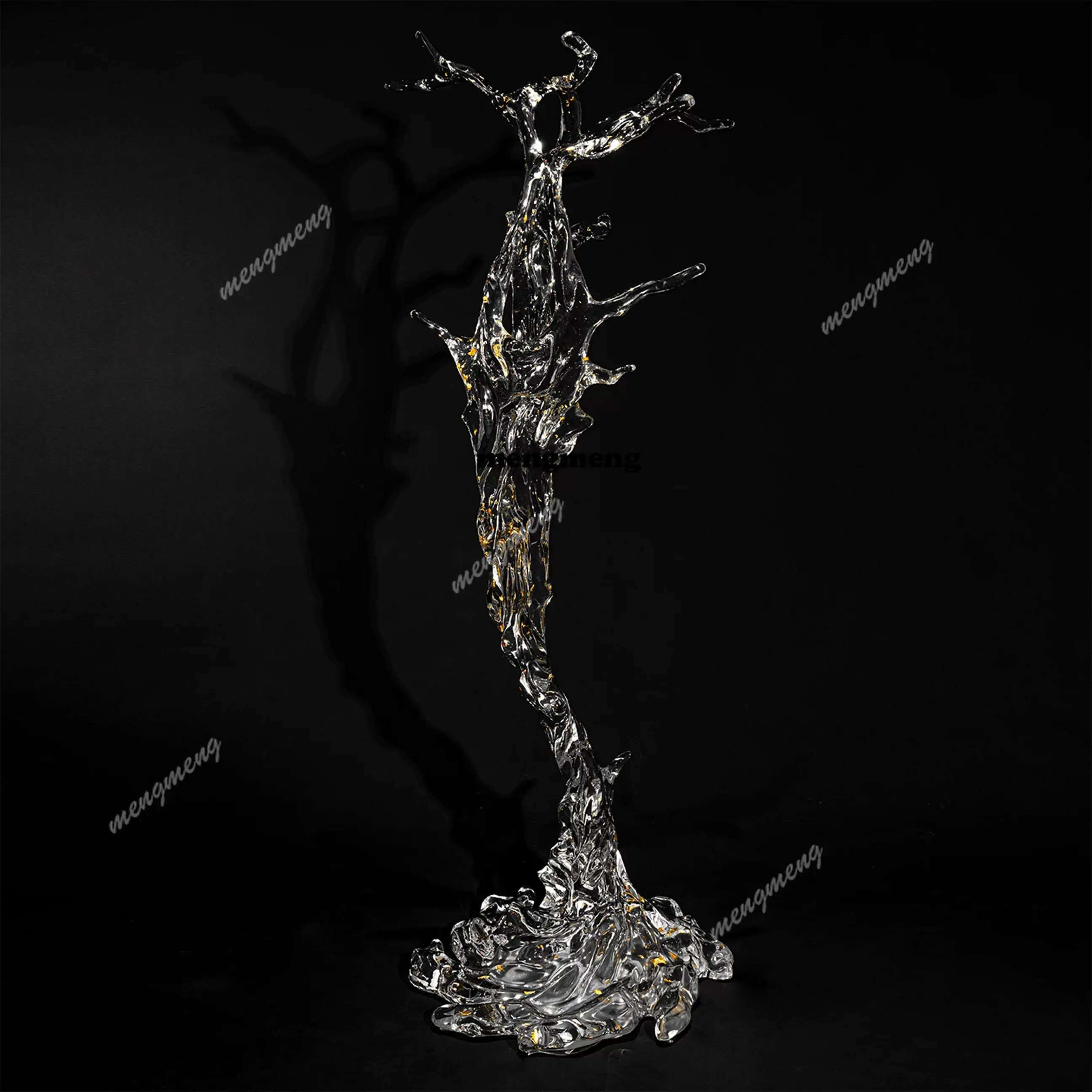 Designer light luxury transparent platinum crystal tree-shaped coat rack floor-to-ceiling bedroom simple modern hanger home