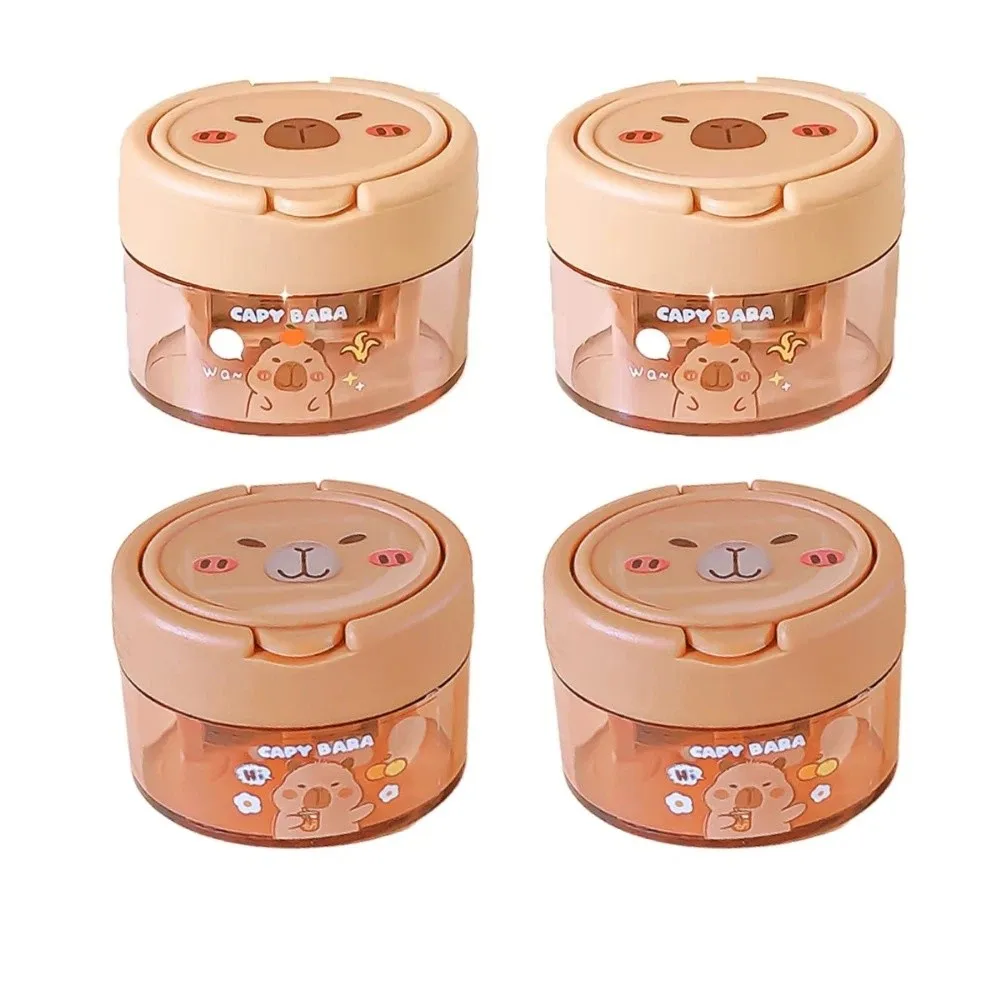 

Набор из 4 точилок для карандашей с двумя отверстиями, откидной механизм, милый мультяшный дизайн, креативная ручная точилка, канцелярские товары для студентов, подарки